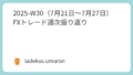 🚀 2025-W30（7月21日〜7月27日）FXトレード週次振り返り
